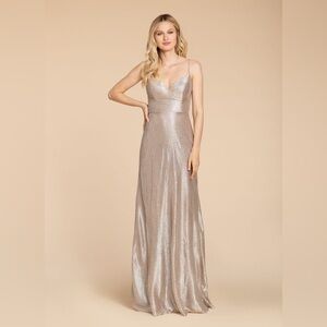 Hayley Paige Occasions Liquid Metallic Bridesmaid Dress